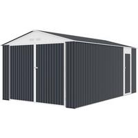 METALL-GARAGE PVC houston - Grau, Metall (470/310/470cm) - Habitat Garten