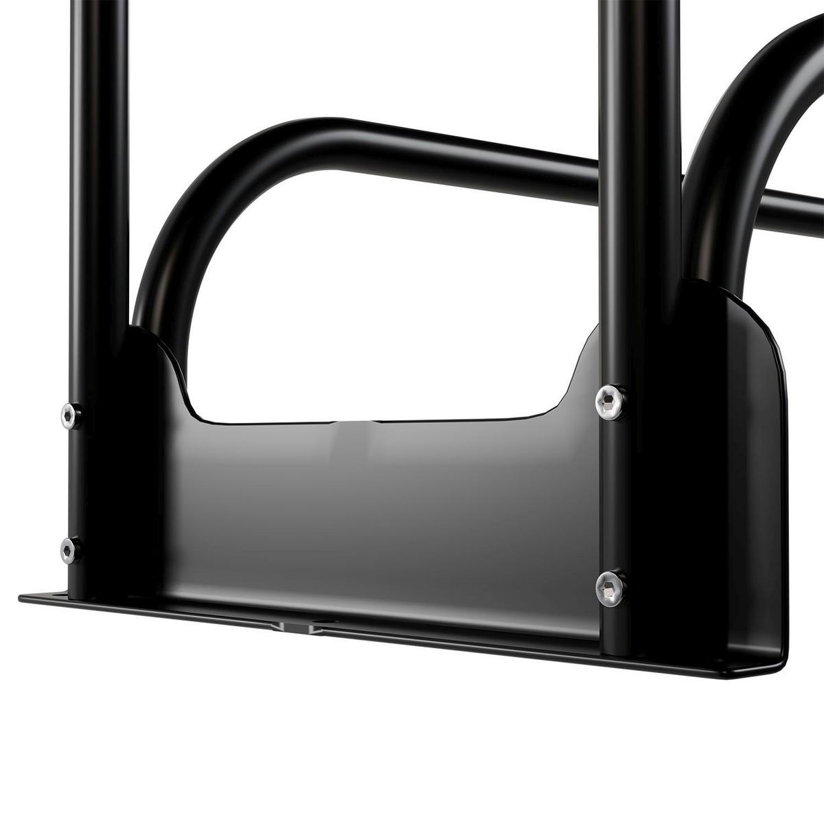 KAMINHOLZREGAL mit Abdeckung - Schwarz, Metall (130/117/36cm) - Juskys