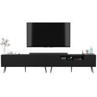 TV-LOWBOARD 2er-Set Elpis2 Schwarz matt mit schwarzen Metallbeinen 150 cm - Schwarz, Holzwerkstoff (300/60.5/36.5cm) - Meble Lindner