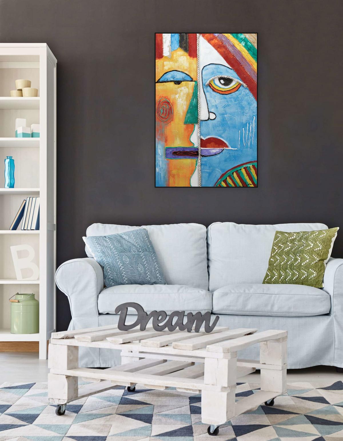 ACRYLBILD HANDGEMALT 60/90 cm - Multicolor, Holz/Textil (60/90cm) - KUNSTLOFT