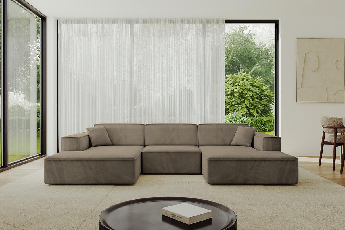 WOHNLANDSCHAFT IREA-U1-v4 - 303x171x79 cm Braun - Braun, Holzwerkstoff/Textil (303/79/171cm) - ALTDECOR