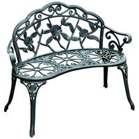 GARTENBANK, Parkbank, 100 x 54 x 78 cm, Metall, Antik Grün - Grün, Metall (54/78/100cm) - Outsunny