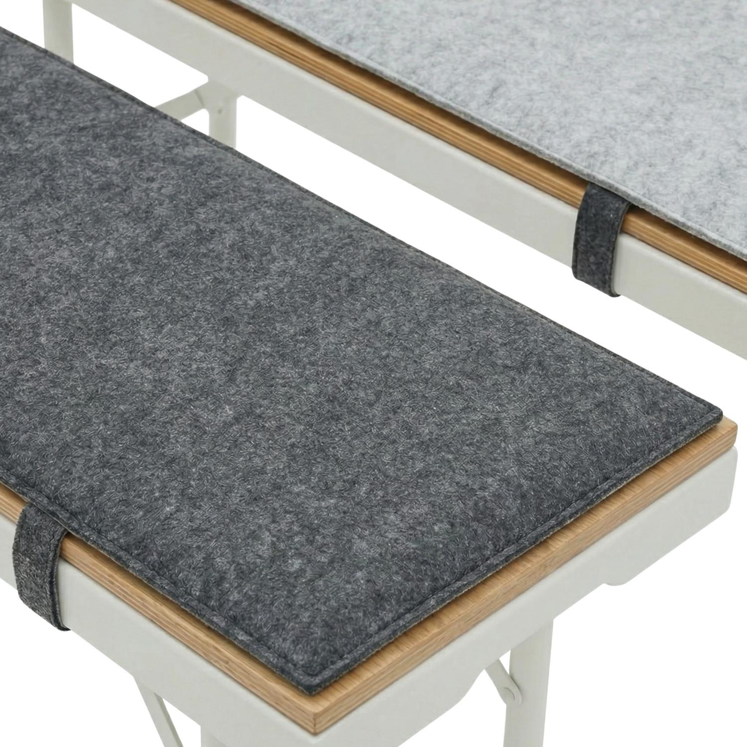 BIERBANKAUFLAGE Filz, 2er Set, Grau, 170/23/1 cm - Grau, Kunststoff (23/1/170cm) - Dunedesign