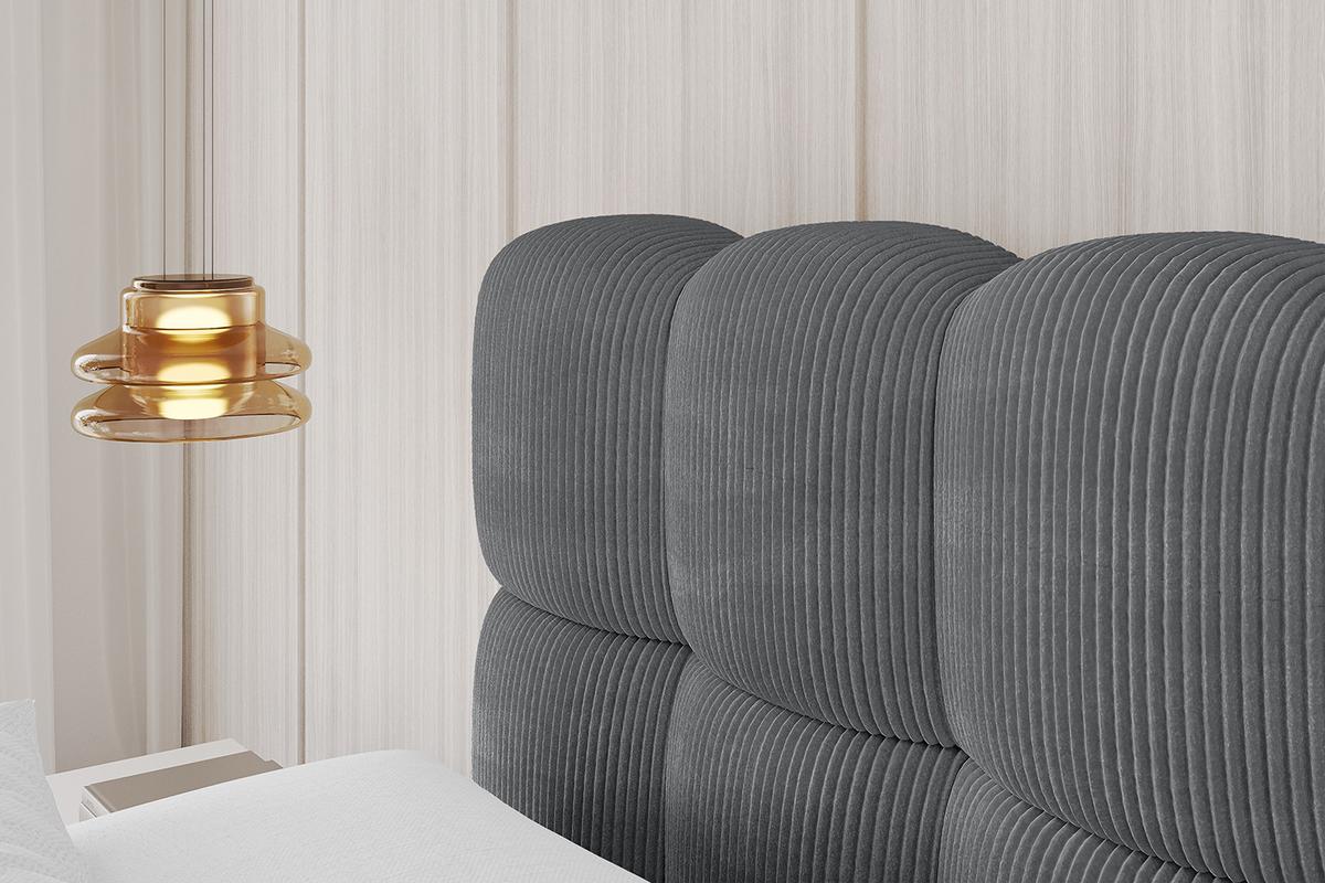 POLSTERBETT mit Bettkasten und Lattenrost, Boxbett ohne Matratze - LEYA 160x200 Dunkelgrau - Anthrazit, Holzwerkstoff/Textil (160/200cm) - ALTDECOR