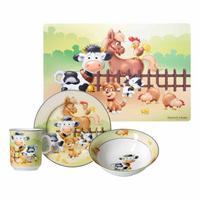 KINDERGESCHIRR MIT PLATZSET Hoftiere bunt - Multicolor, Keramik (2/2/2cm) - Ritzenhoff Breker