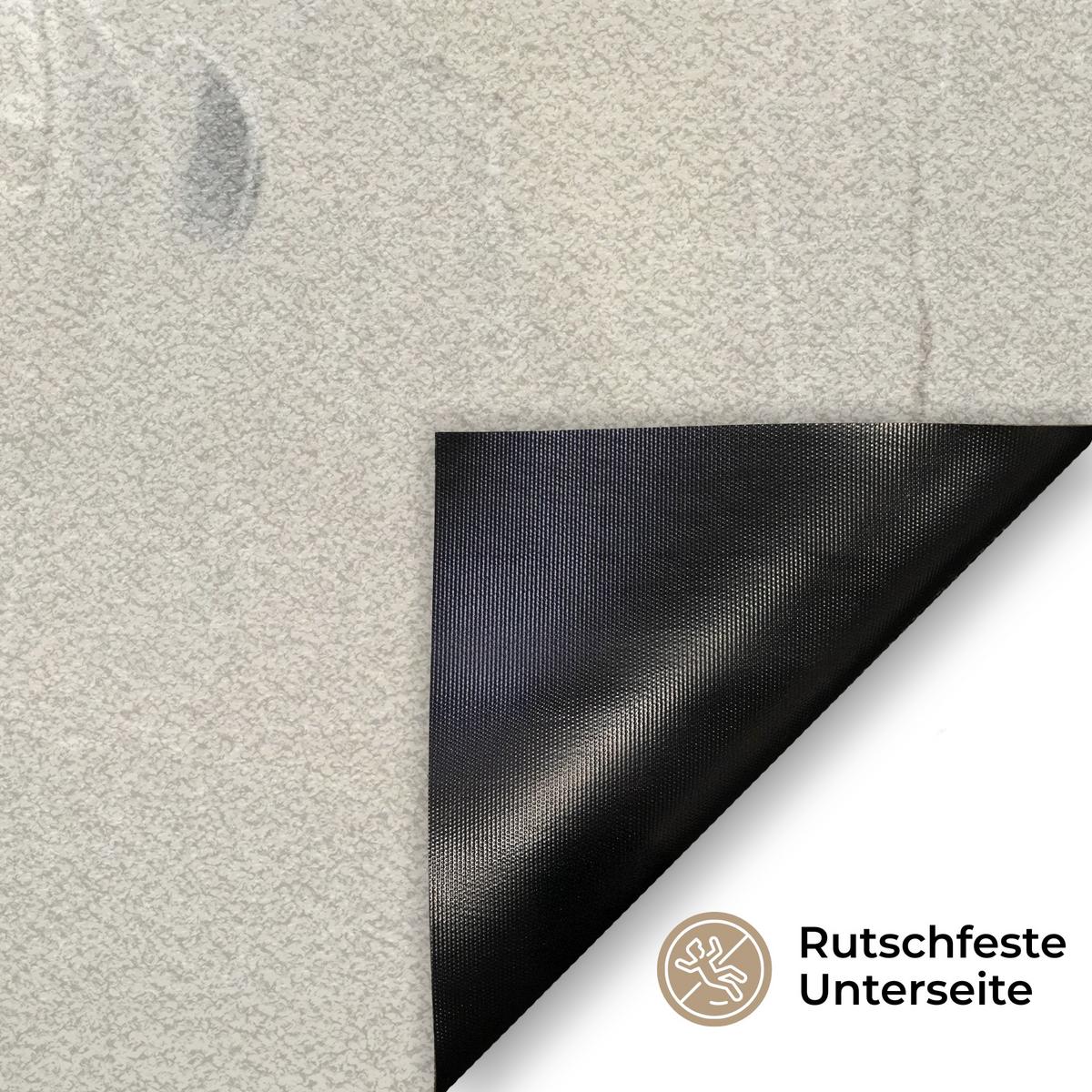 FUSSMATTE Hase - Ohren - Braun Schmutzmatte 90x60 cm - Beige, Kunststoff (60/90cm) - MuchoWow