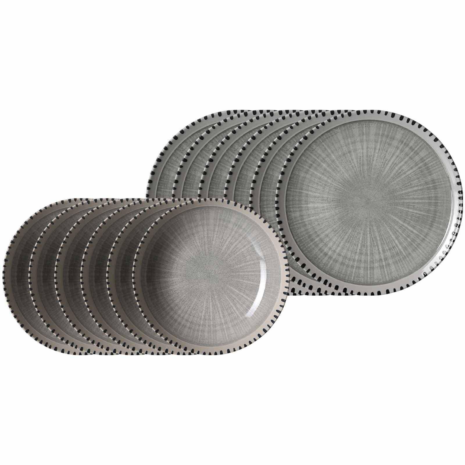 TAFELSERVICE Natura Grau 12-tlg. - Grau, Keramik (2/2/2cm) - Ritzenhoff Breker