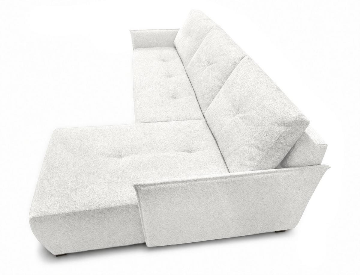 ECKSOFA L Form Damascus Weiß 212/143/88 cm Rechts mit Schlaffunktion - Schwarz/Weiß, Kunststoff/Textil (212/143cm) - AX Living