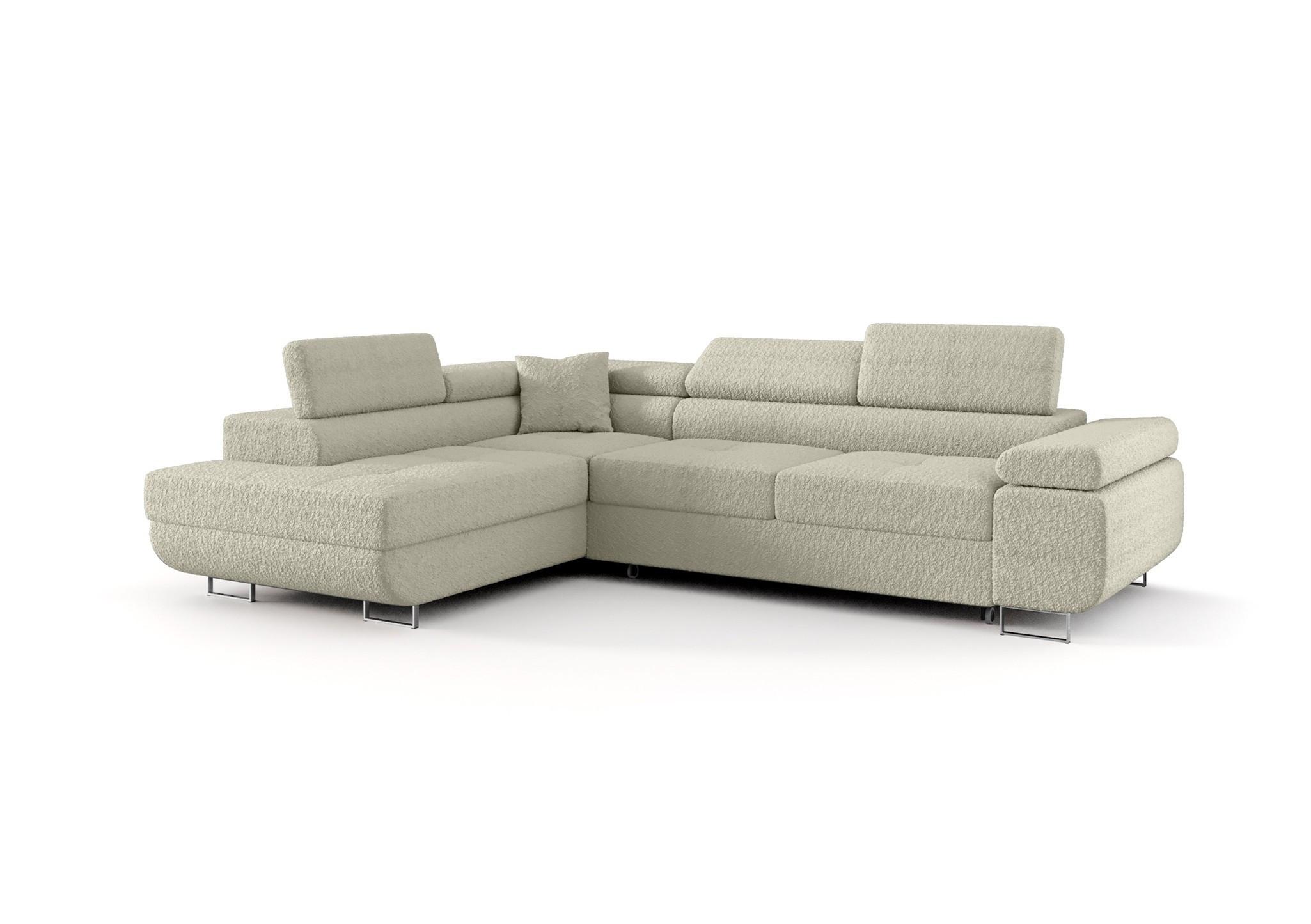 ECKSOFA Monaro Mit Schlaffunktion - Beige, Holzwerkstoff/Textil (202/275cm) - Fun Möbel
