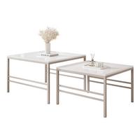 COUCHTISCH Weiße Glanz Cashmere Rahme - Weiß Hochglanz/Perlmutt, Holzwerkstoff (70/70/46cm) - Idohome