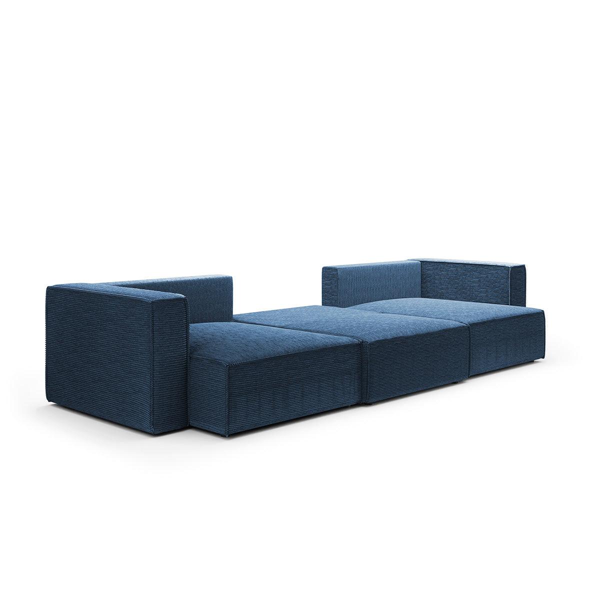 PANORAMASOFA Jimmy 5 Sitzplätze Blau - Blau, Holz (348/77/148cm) - Petits-meubles