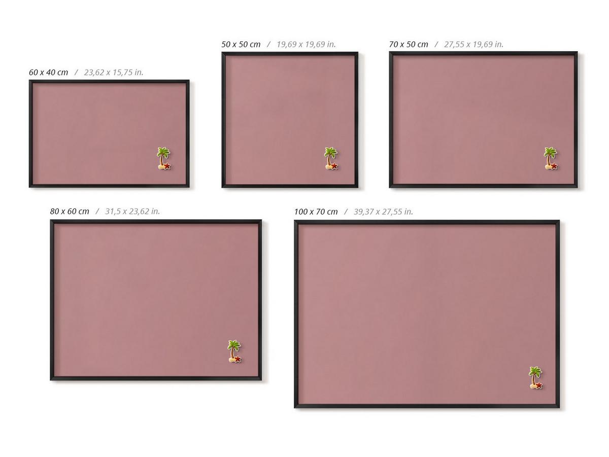 MAGNETTAFEL 80x60 cm Schwarzer Rahmen Pastellrosa - Koralle, Metall (80/60/0.4cm) - TULUP