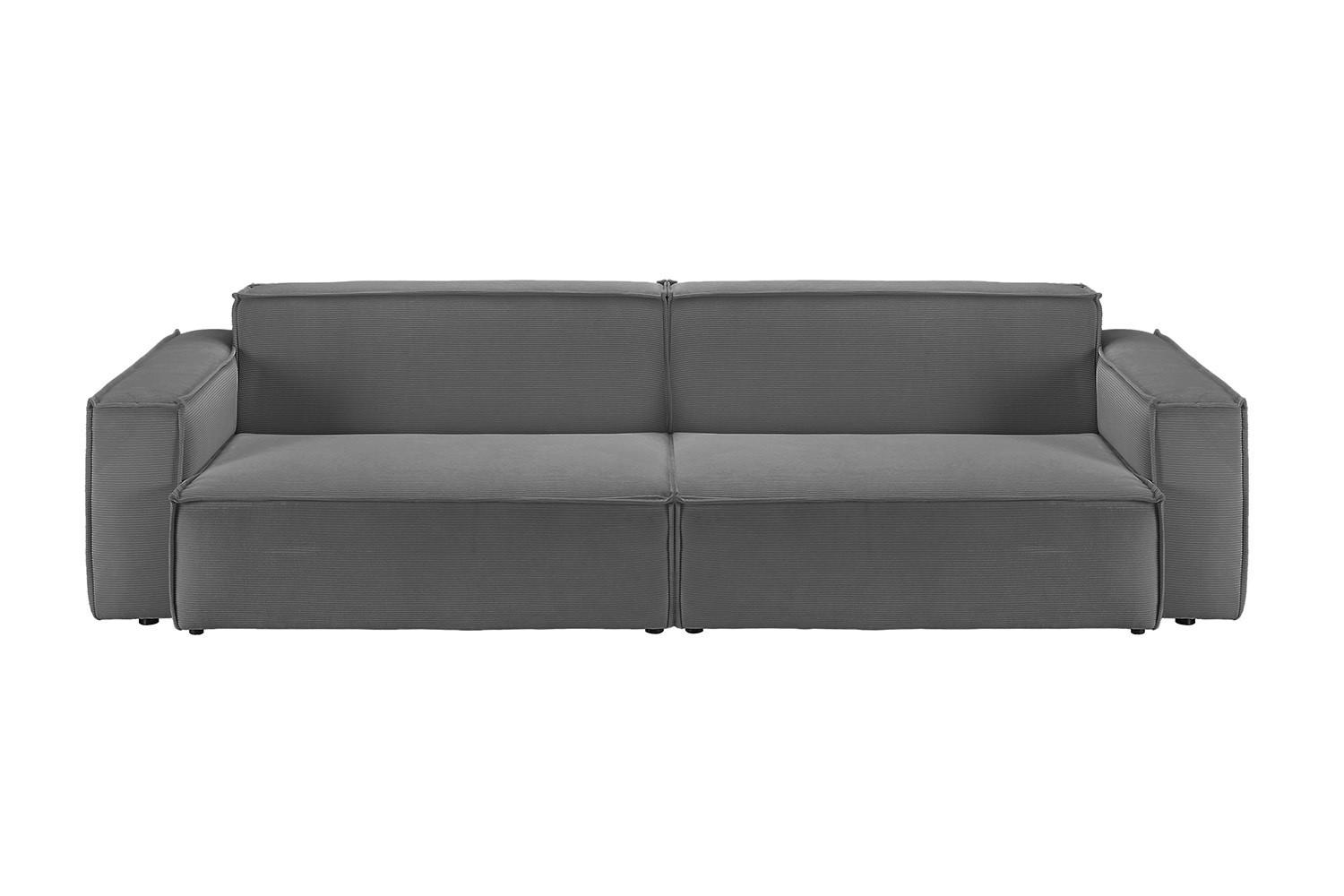 SOFA SAMU Anthrazit Cord - Anthrazit/Schwarz, Textil (266/72/106cm) - KAWOLA