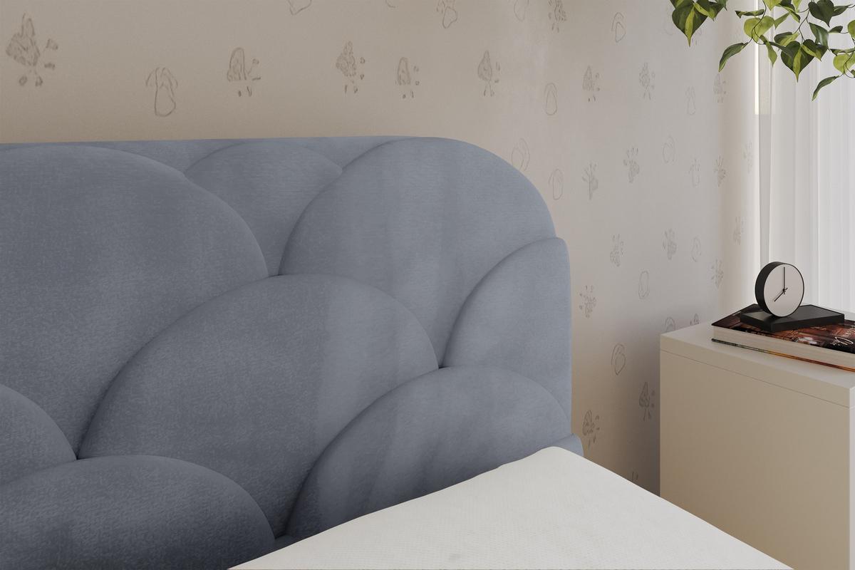 EINZELLBETT Jugendbett mit Bettkasten, Links - ELRY 80x200 Grau - Grau, Holzwerkstoff/Textil (80/200cm) - ALTDECOR