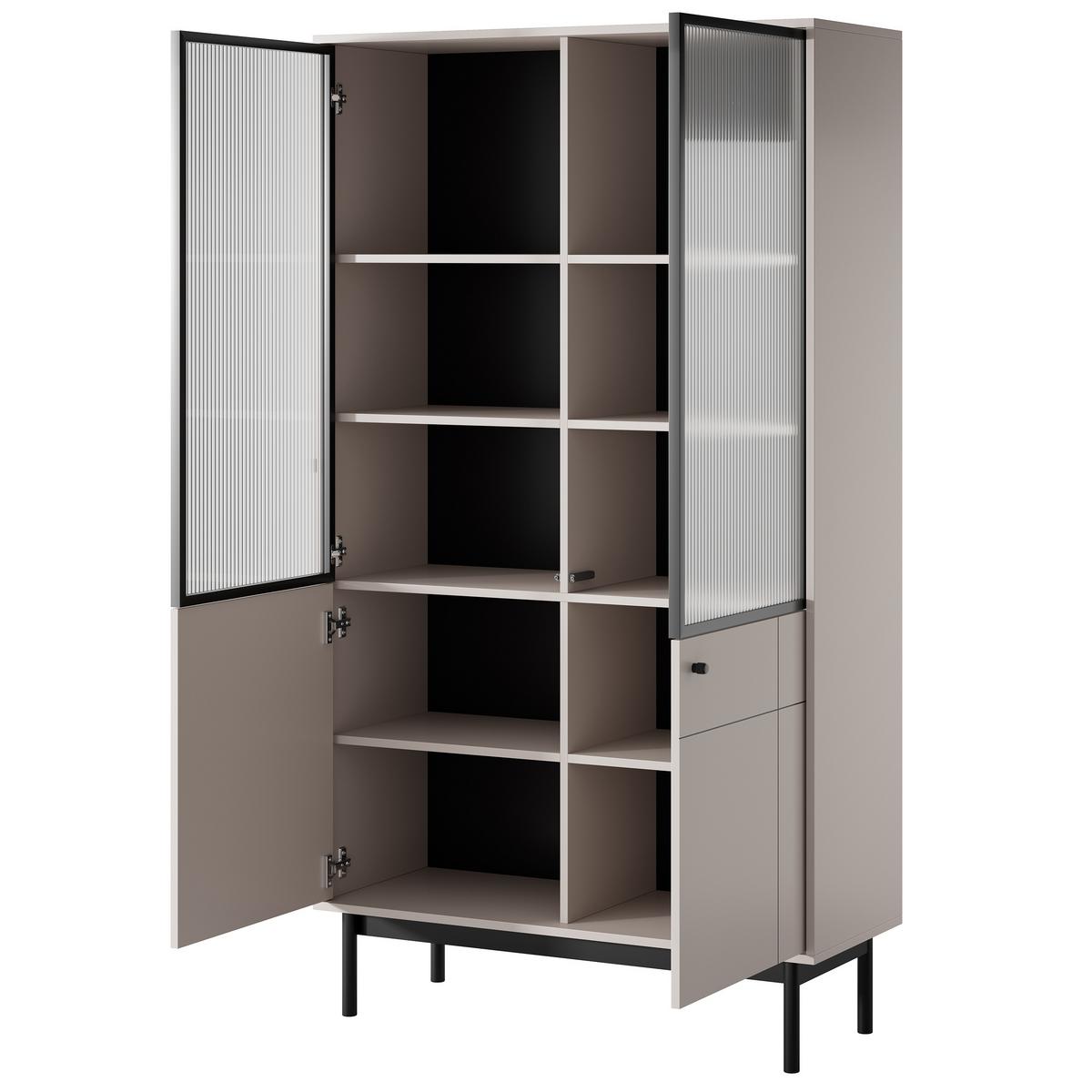 VITRINE GIAPPONESE 184,6 / 103,4 cm in Kaschmir - Kaschmir, Holzwerkstoff (103.4/184.6/39cm) - MASSENO