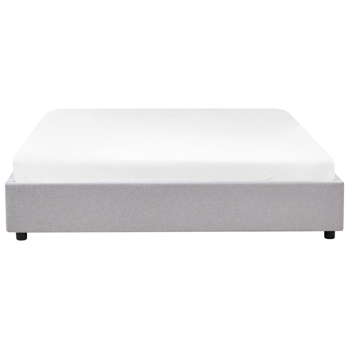 BETT 180/200 cm Hellgrau Prades - Hellgrau, Textil (180/200cm) - Beliani