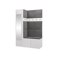 GARDEROBEN-SET Orion X - Weiß/Grau, Holzwerkstoff/Kunststoff (124/186/46cm) - MIRJAN24