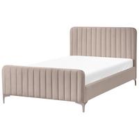 BETT mit Lattenrost 120/200 cm Taupe Lunan - Taupe, Textil (120/200cm) - Beliani