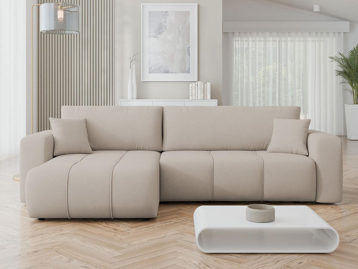 ECKSOFA Furyn Maxi - Beige/Schwarz, Holz/Kunststoff (274/145cm) - MIRJAN24