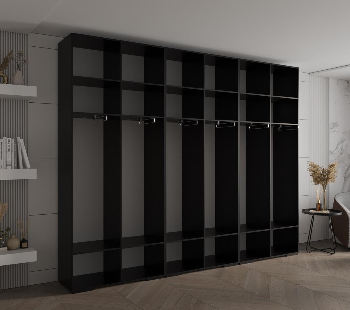 DREHTÜRENSCHRANK 236.7/300/47 6-türig - Goldfarben/Schwarz, Holz/Metall (300/236.7/47cm) - MÖBEL KRYSPOL