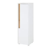 BAD-MIDISCHRANK weiß, Wotan Eiche, Badmöbel Kommode 34 x 114 cm - Eiche Wotan/Silberfarben, Holz/Holzwerkstoff (34/114/34cm) - Furn.Design