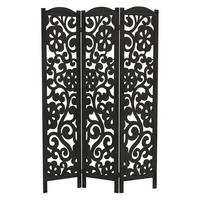 PARAVENT 3 teilig Yokohama 172x121 cm Schwarz aus Holz - Schwarz, Holz (121/172/2cm) - ML-DESIGN