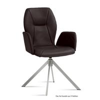 ARMLEHNSTUHL drehbar (8er-Set) Dedenia 58x92x60 Edelstahl/Espresso - Edelstahlfarben/Dunkelbraun, Kunststoff (60/92/58cm) - 58aufmkessel