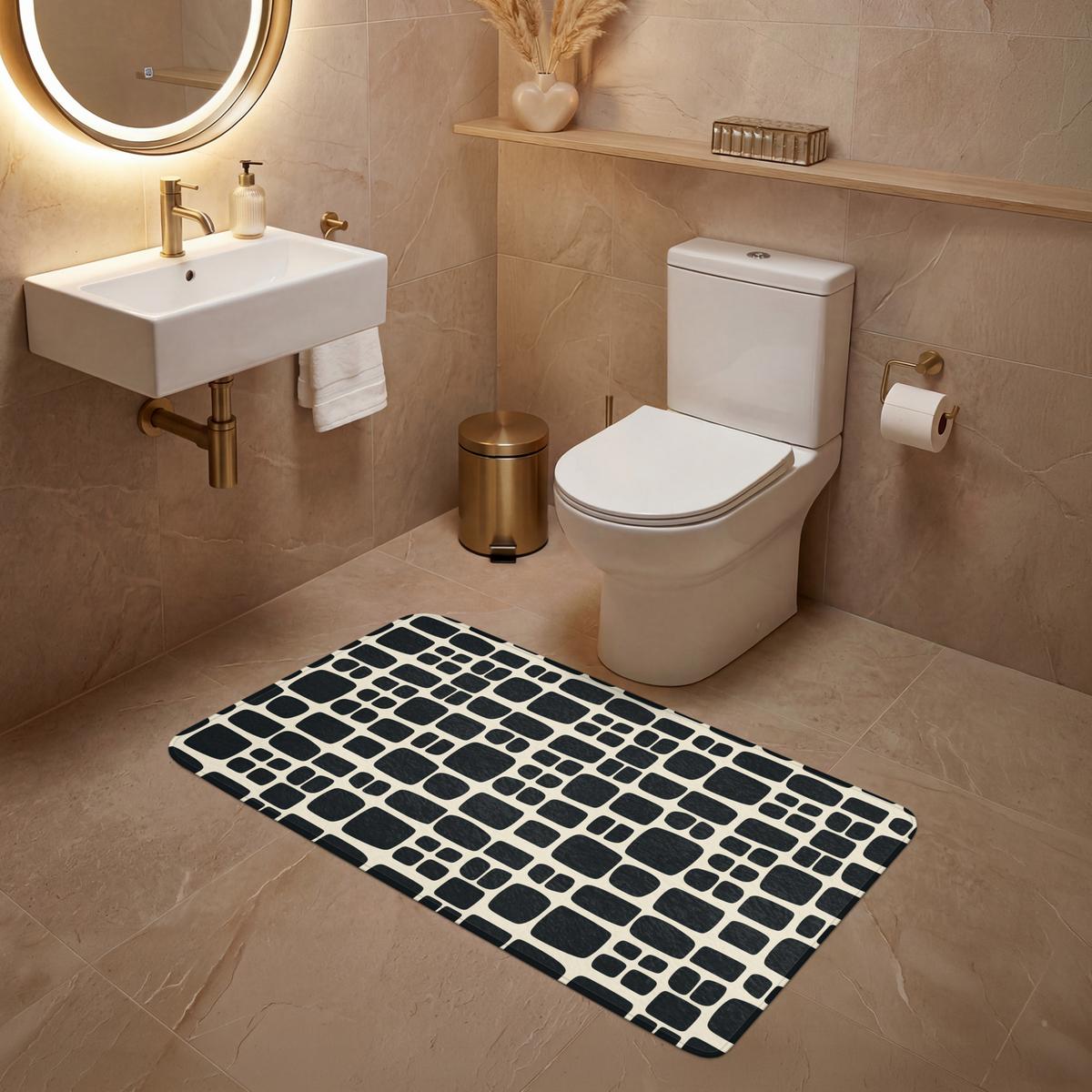 WC-VORLEGER Modern - Bio - Schwarz WC Teppich 120x60 cm - Anthrazit, Textil (120/1cm) - OnlyWow