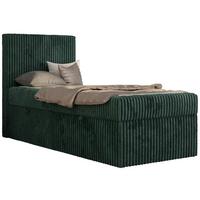 JUGENDBETT TILIO 90/200 - Dunkelgrün - H4 - Links Seite - Dunkelgrün, Textil (90/200cm) - MKS
