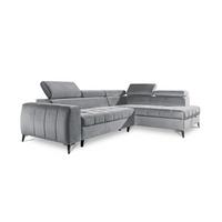ECKSOFA Schlafsofa Agnesa In Salvador - Hellgrau, Holzwerkstoff/Textil (275/200cm) - Fun Möbel