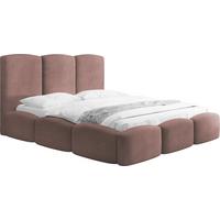 POLSTERBETT Harmony mit Bettkasten & Lattenrost in Altrosa Chenille 200 x 200 cm - Birkefarben/Altrosa, Holzwerkstoff/Kunststoff (200/200cm) - WFL GROUP