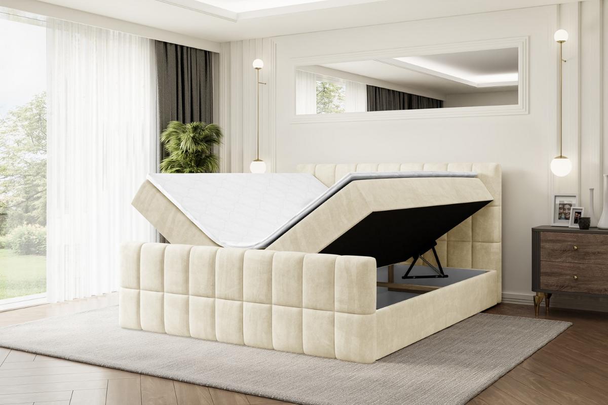 BOXBETT MIAMI-Z - 140x200 cm - H4 - Beige - Beige, Holzwerkstoff (140/200cm) - ALTDECOR