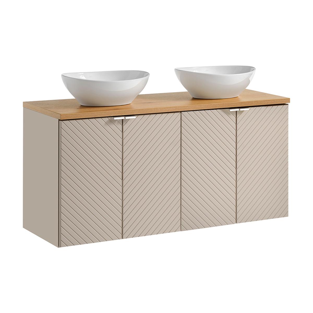 DOPPELWASCHTISCH 120cm Manoa Kaschmir - Holz - Beige, Holzwerkstoff (120/59/40cm) - Petits-meubles