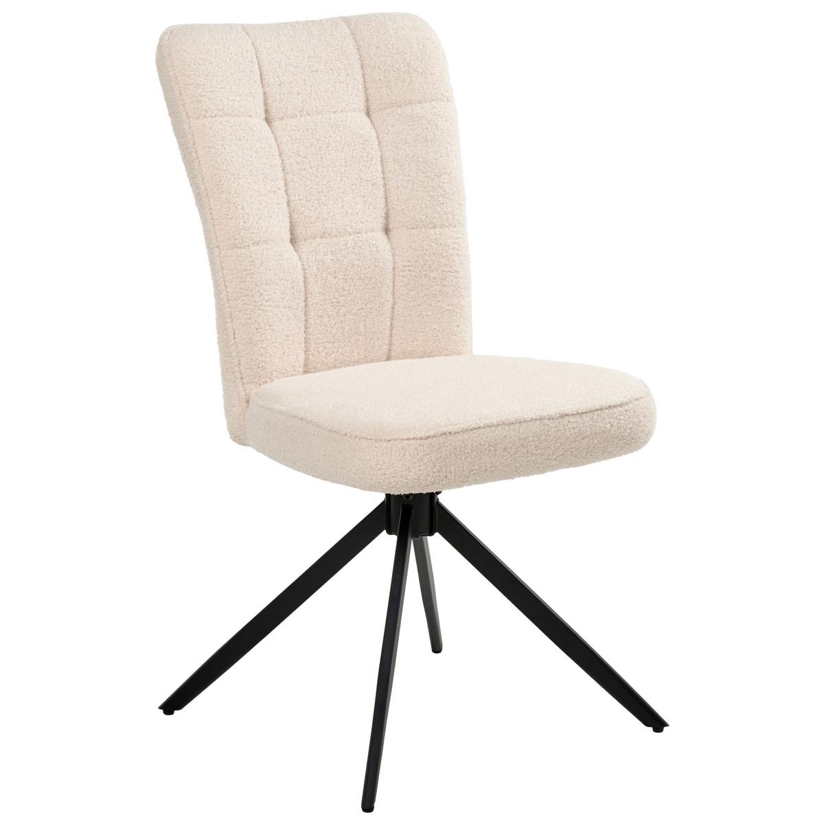 ESSZIMMERSTUHL 2er-Set drehbar Bouclé Hellbeige Ryan - Beige, Textil (51/91/69cm) - Beliani