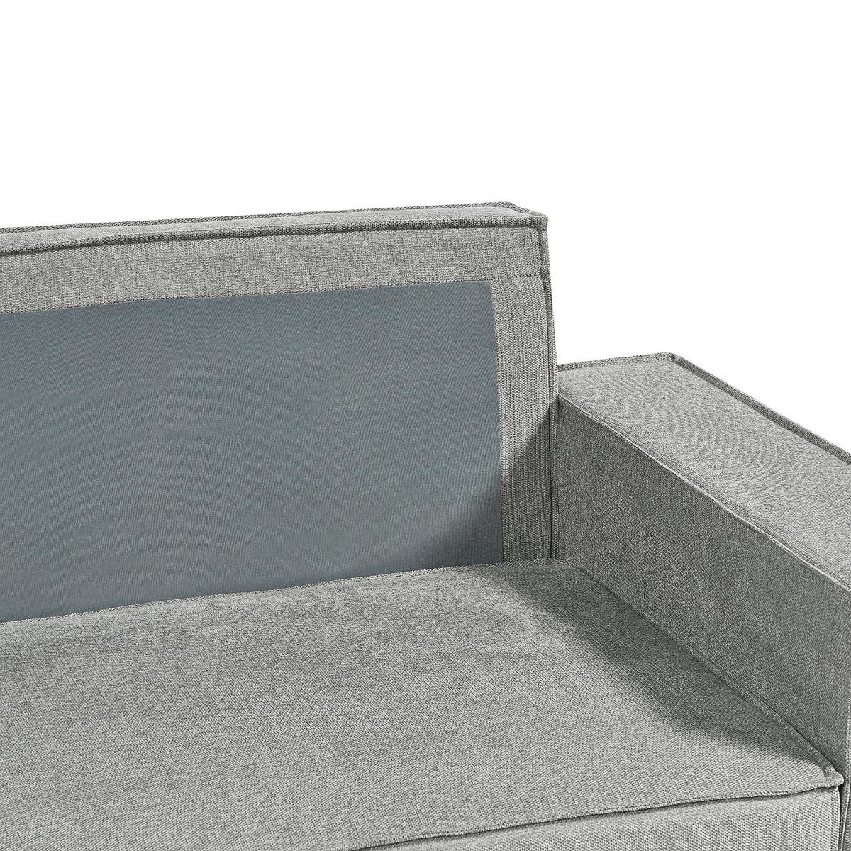 3-SITZER-ECKSOFA grau linksseitig mit Schlaffunktion Stauraum Karila - Grau, Textil (250/150cm) - Beliani