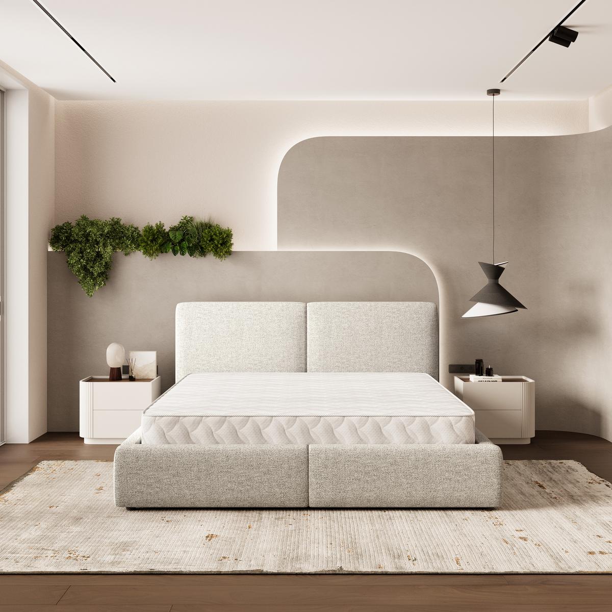 POLSTERBETT FELURO NV 120x200 cm mit Bettkästen - Creme - Creme, Holz/Textil - MASSENO
