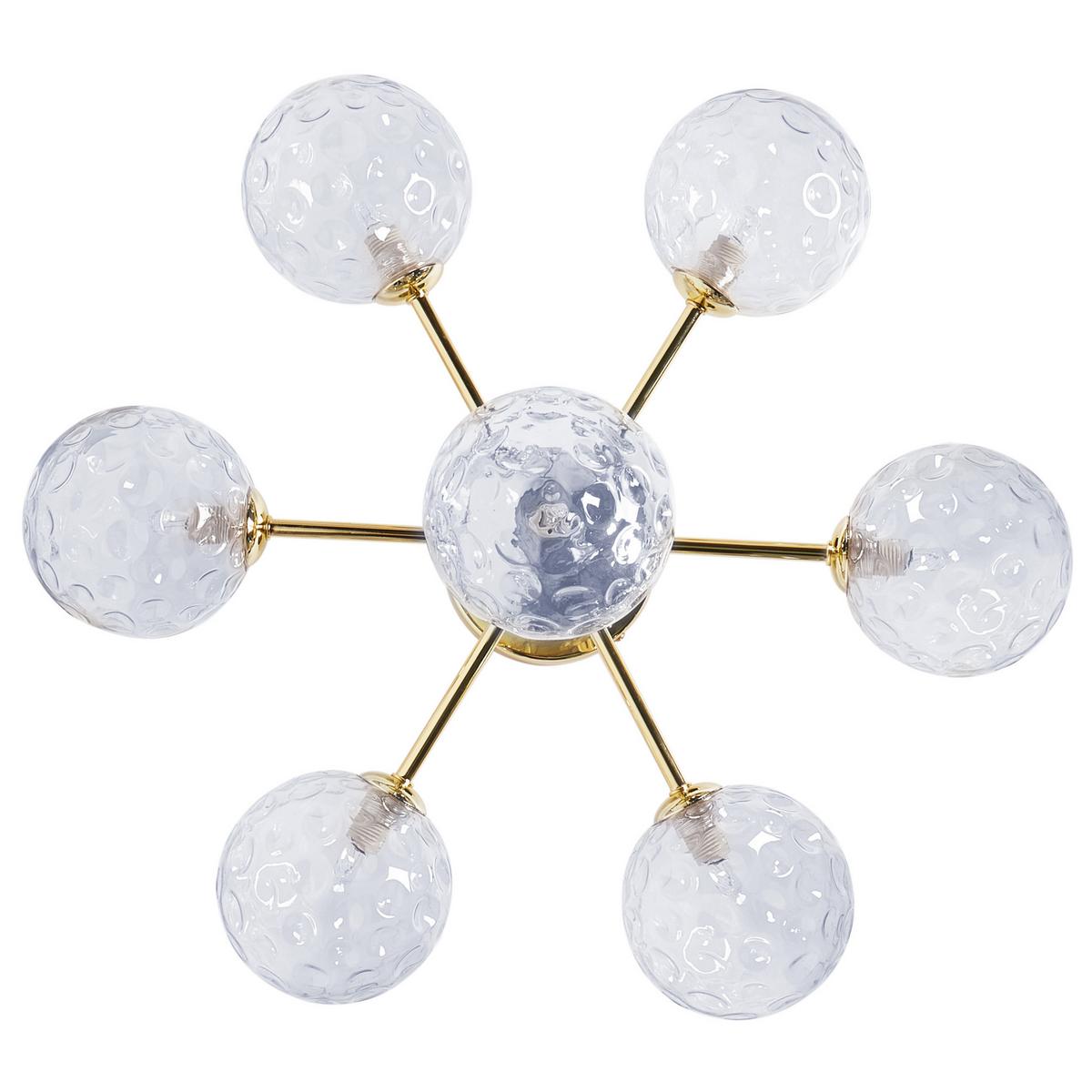 DECKENLAMPE Blau/Gold Anadyr - Blau/Goldfarben, Glas (52/52/28cm) - Beliani