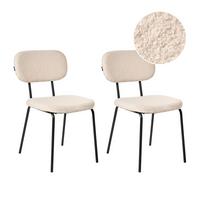 ESSZIMMERSTUHL 2er-Set Beige Adair - Beige/Schwarz, Textil (50/83/62cm) - Beliani
