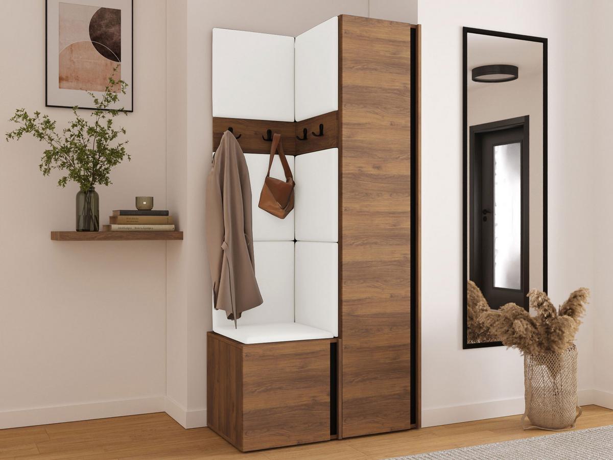 GARDEROBEN-SET Orion XXIV - Nussbaumfarben/Weiß, Holzwerkstoff/Kunststoff (82/186/46cm) - MIRJAN24