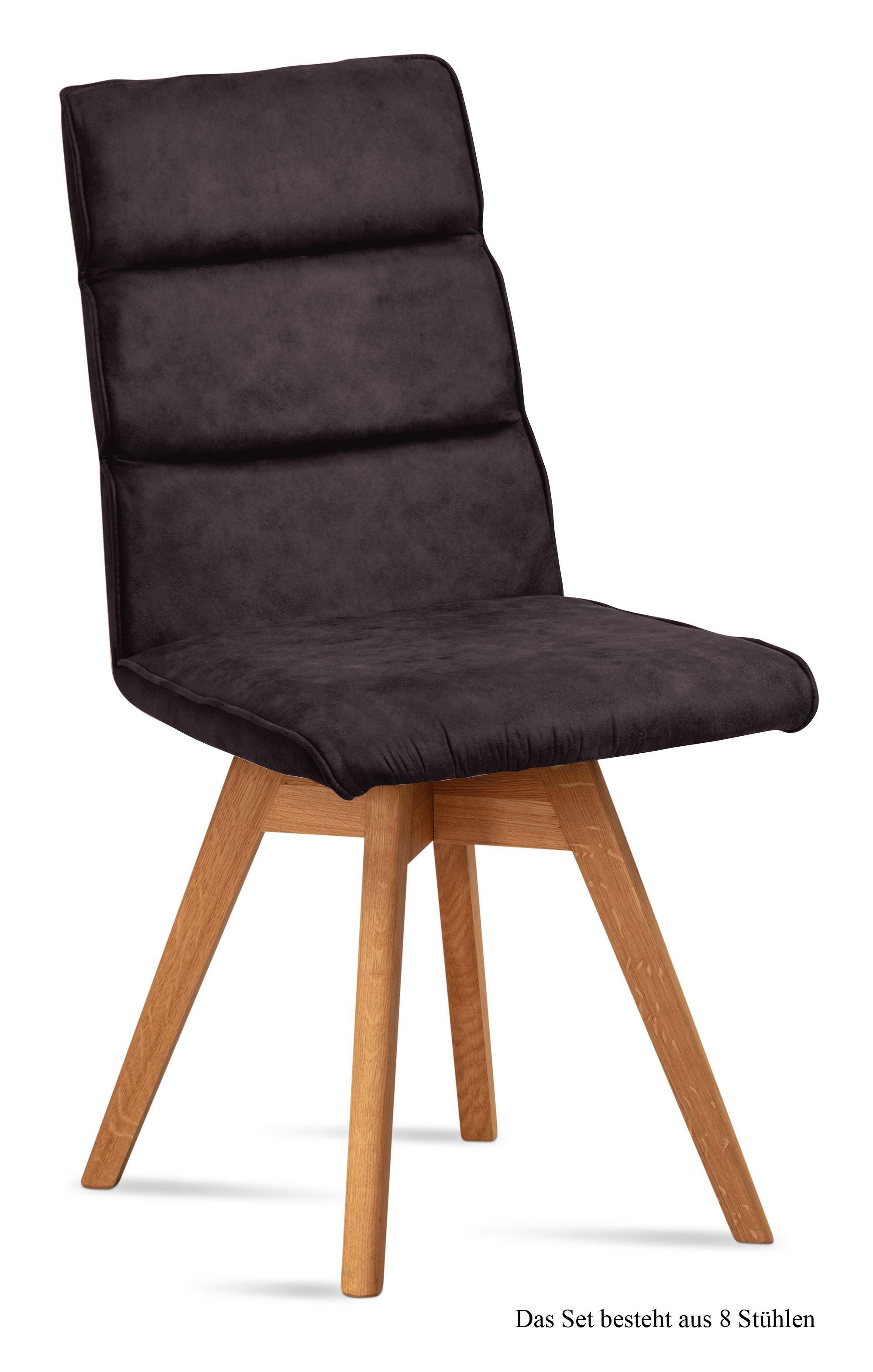 ESSZIMMERSTUHL drehbar (8er-Set) Doris 47x92x60 Eiche geölt/Espresso - Eichefarben/Dunkelbraun, Kunststoff (60/92/47cm) - 58aufmkessel
