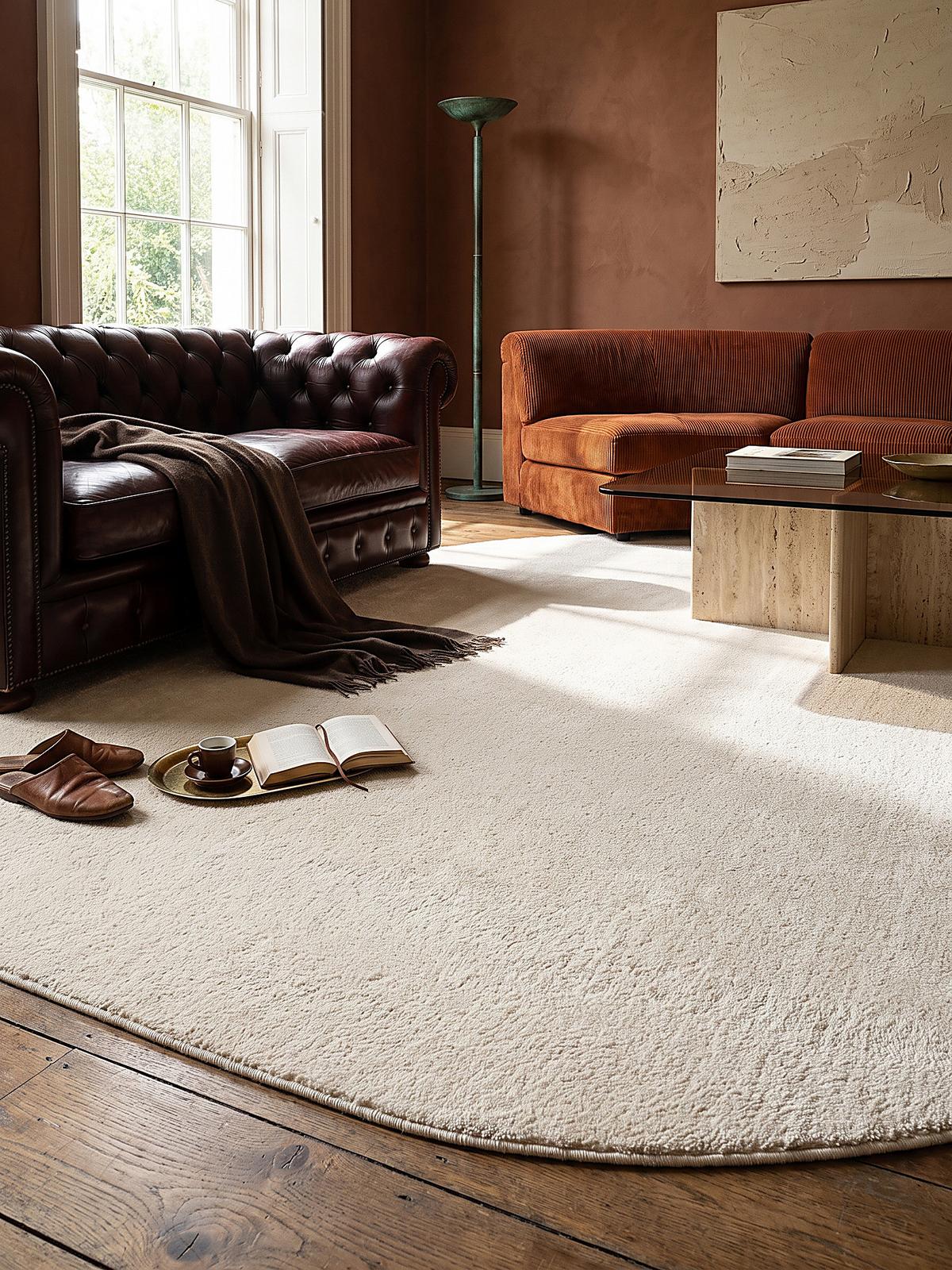 HOCHFLORTEPPICH Antirutsch Uni TIRSO Polyester Creme 120 x 160 cm - Beige, Textil (120/160cm) - KADIMA DESIGN
