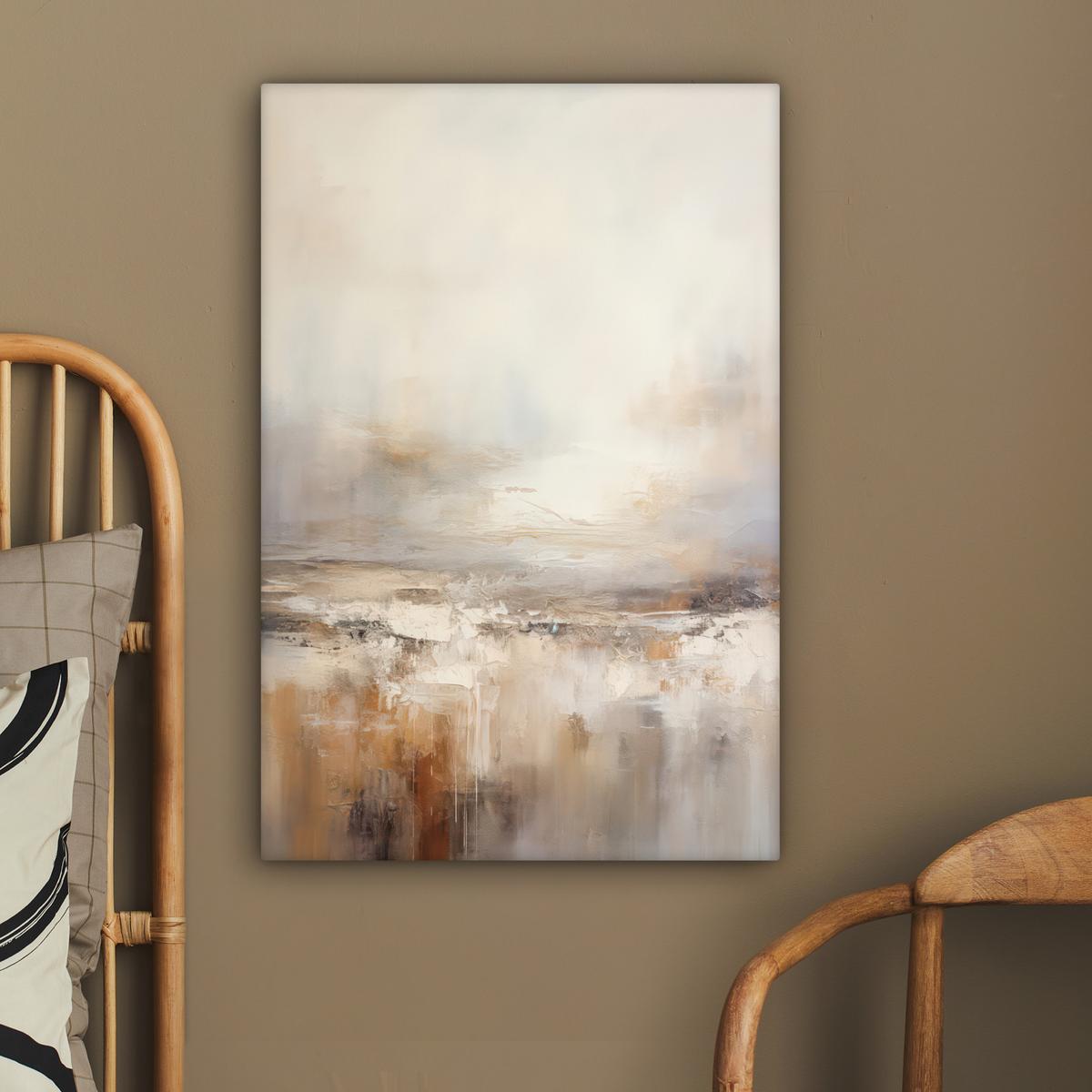 LEINWANDBILD Kunst - Industriell - Grau - Braun - Abstrakt Wanddeko 40x60 cm - Sandfarben, Textil (40/60cm) - MuchoWow