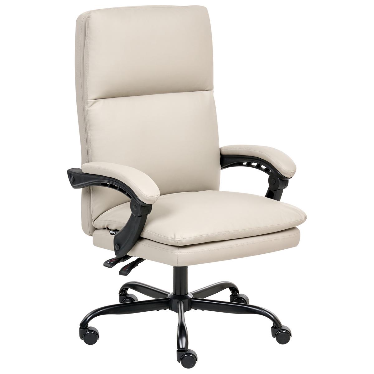 CHEFSESSEL Kunstleder Hellbeige Serene - Beige, Kunststoff (70/105/70cm) - Beliani