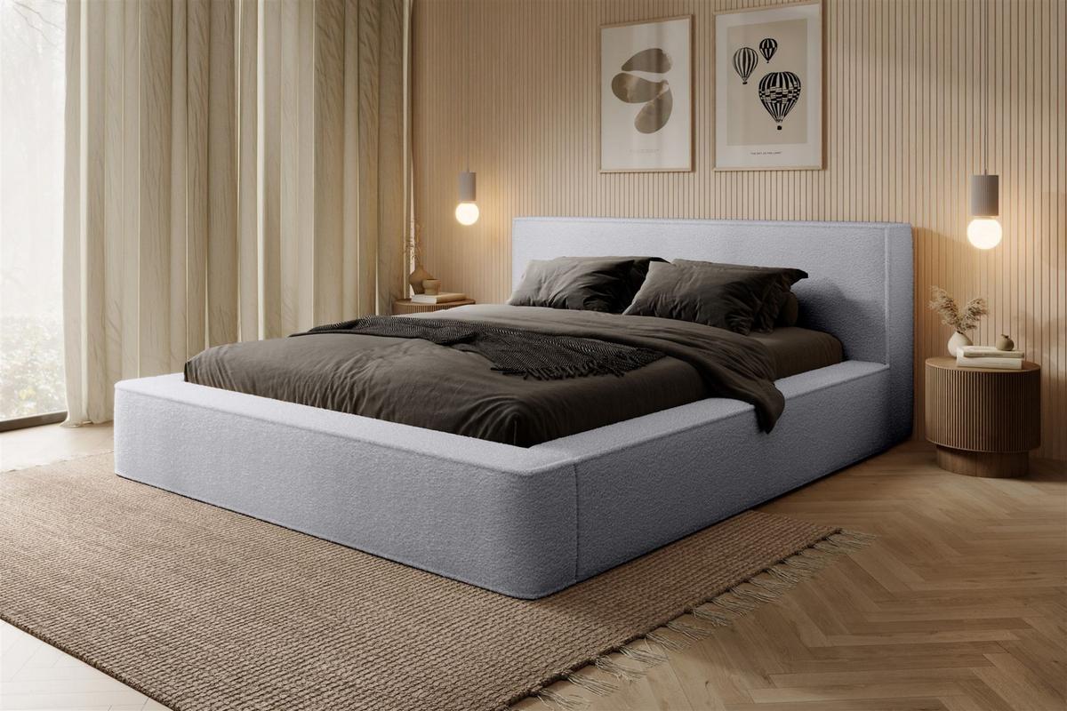 POLSTERBETT Omaha In Euphoria - Hellgrau, Holzwerkstoff/Textil (180/200cm) - Fun Möbel