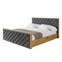 POLSTERBETT mit Bettkasten, Fußteil und Lattenrost, Boxbett mit Matratze H3/H4 - ENZO3-Z 180x200 Dunkelgrau - Anthrazit, Holzwerkstoff/Textil (180/200cm) - ALTDECOR