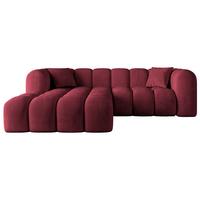 ECKSOFA Ottomane Links OLEA-L1 - 231x173x74 cm Bordeaux - Bordeaux/Schwarz, Holzwerkstoff/Kunststoff (231/173cm) - ALTDECOR