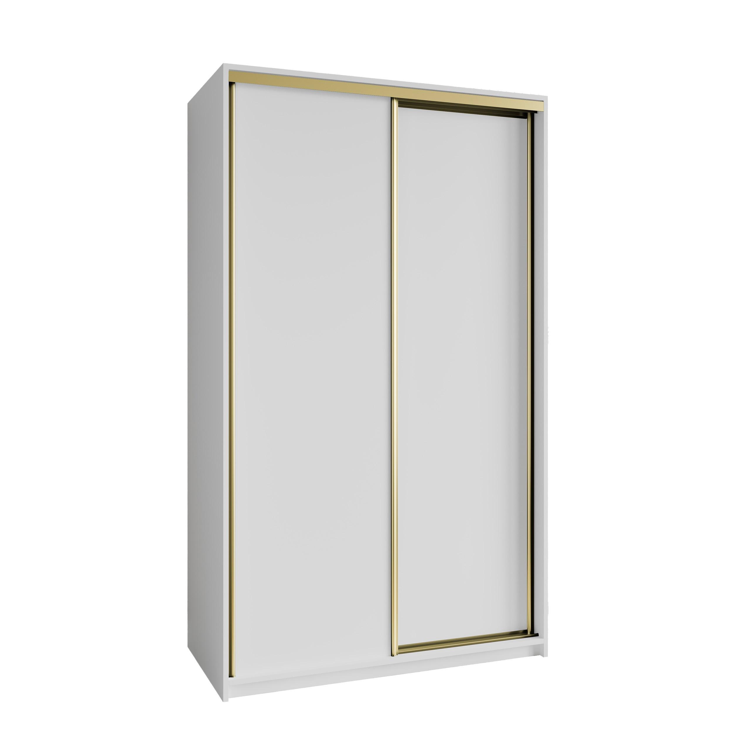 SCHWEBETÜRENSCHRANK NISSE 120/205/60 cm 2-türig Weiß - Weiß, Holzwerkstoff (120/205/60cm) - MASSENO