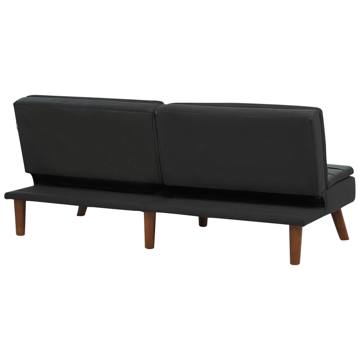 3-SITZER-SCHLAFSOFA schwarz/dunkelbraun Ronne - Dunkelbraun/Schwarz, Textil (180/76/83cm) - Beliani