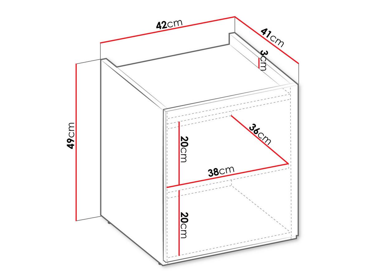 NACHTTISCH Sigma 1D SG15 - Trüffeleichefarben, Holzwerkstoff (42/49/41cm) - MIRJAN24