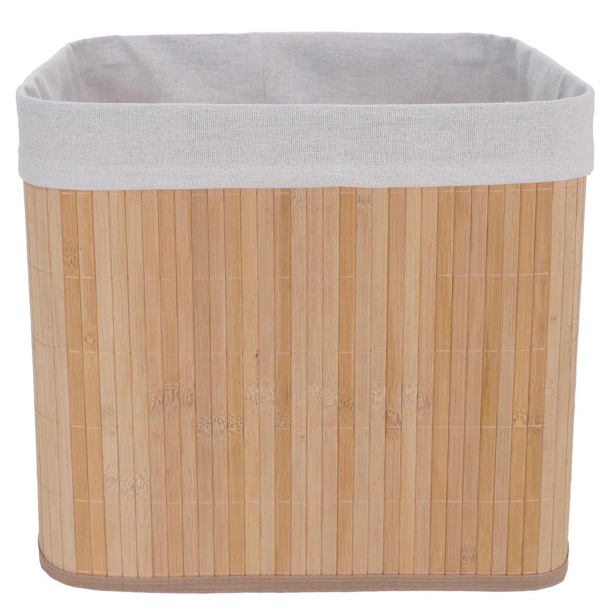 AUFBEWAHRUNGSKORB Braun, Cremeweiß 2er-Set - Creme/Braun, Holz (33/23cm) - MCW